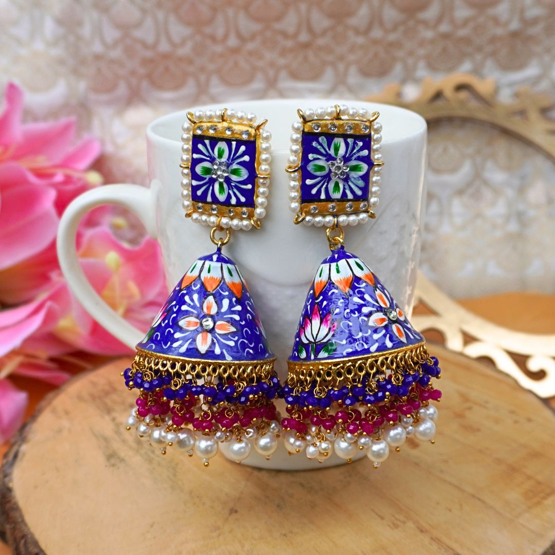 Blue Avika Jhumkas