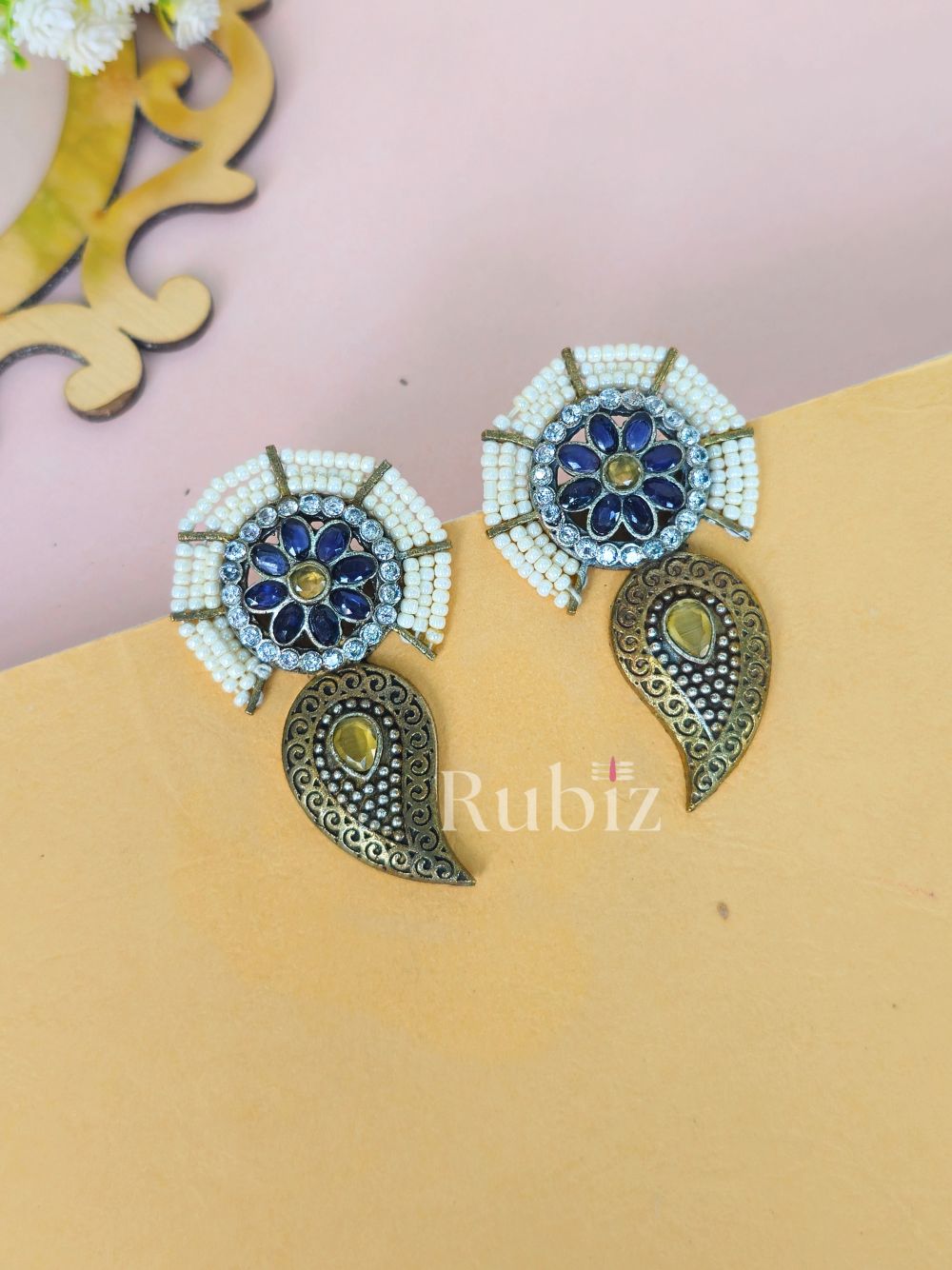 Navy Blue Radhika Studs
