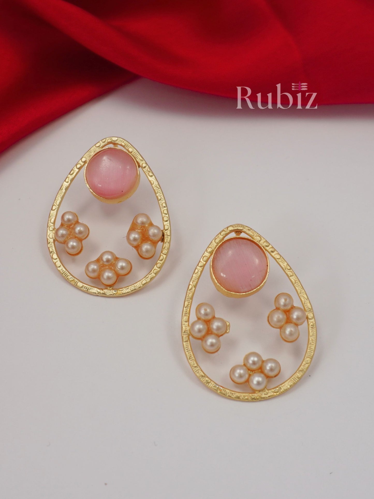 Pink Ashna Studs
