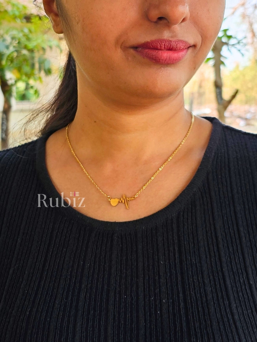 Heart Beat Gold Necklace