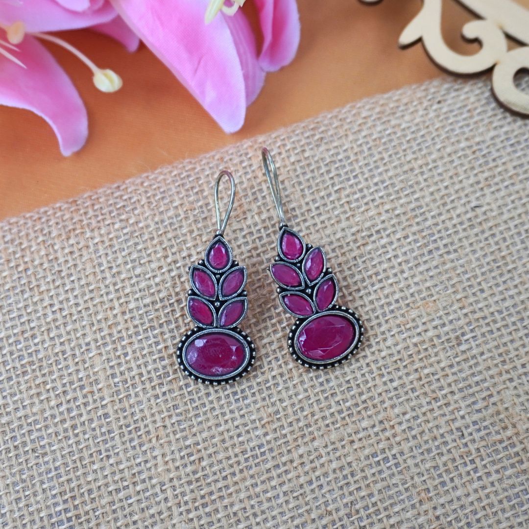 Deep Pink Ira Danglers