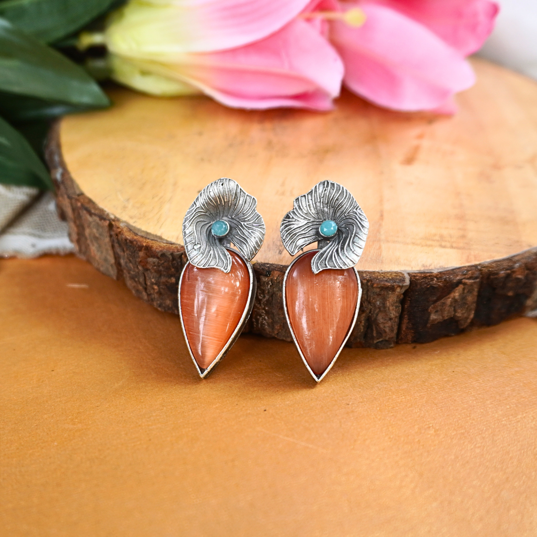 Orange Floret Studs
