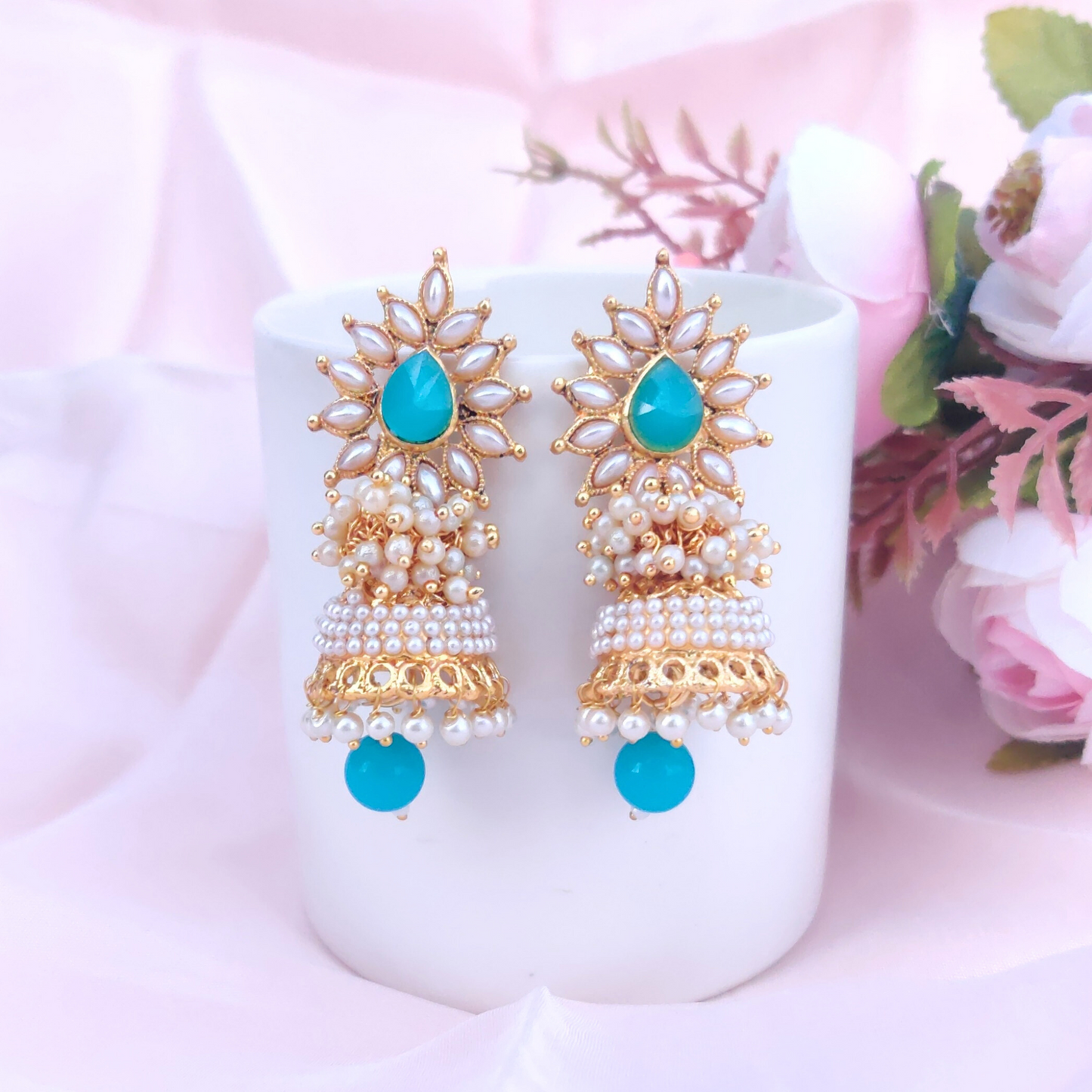 Turquoise Shradha Jhumkas Aashiqui 2