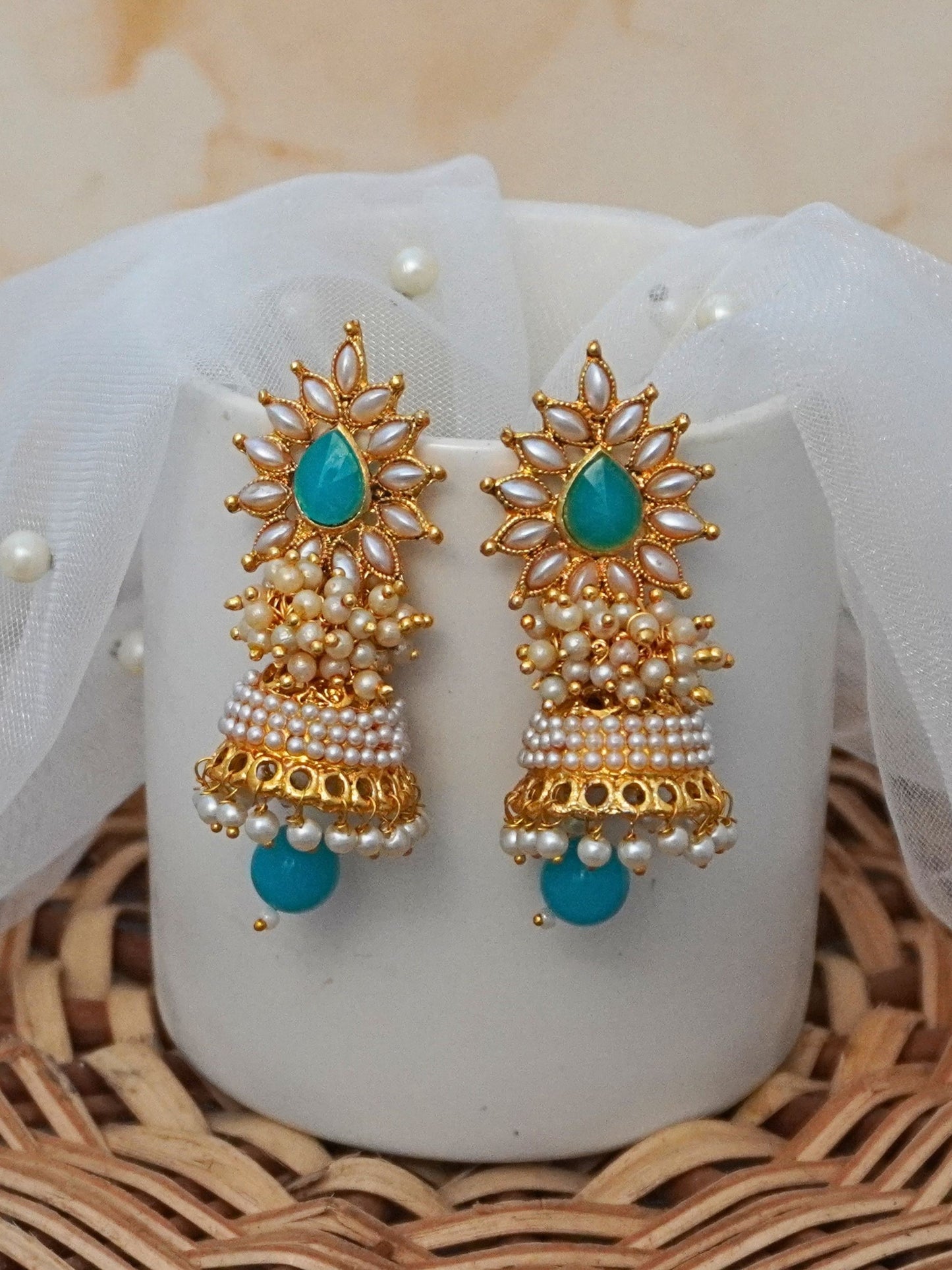Turquoise Shradha Jhumkas Aashiqui 2