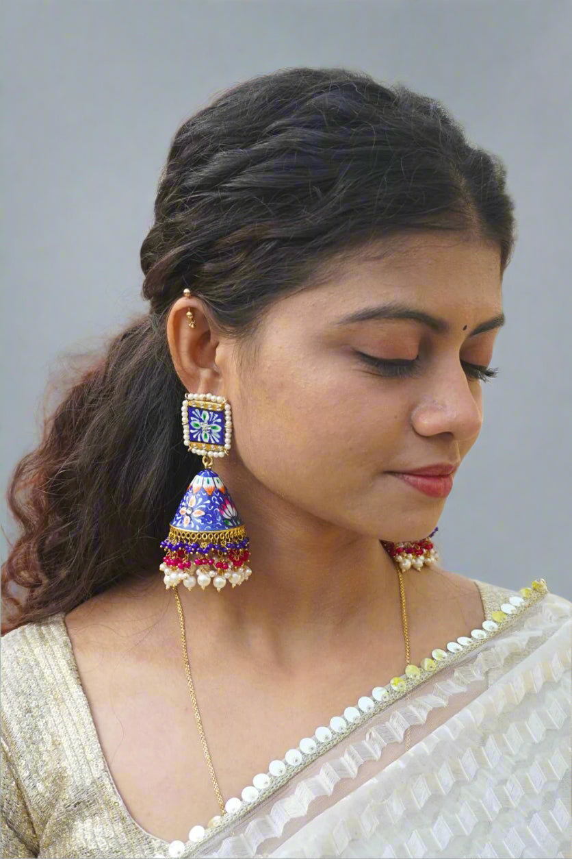Blue Avika Jhumkas
