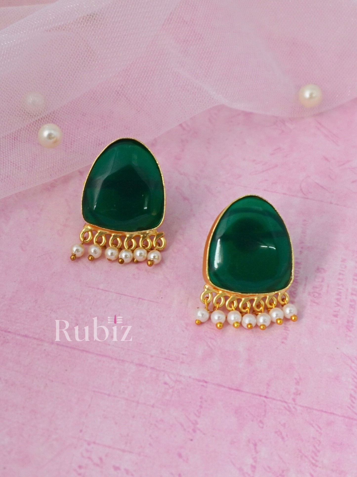 Emerald Belora Studs