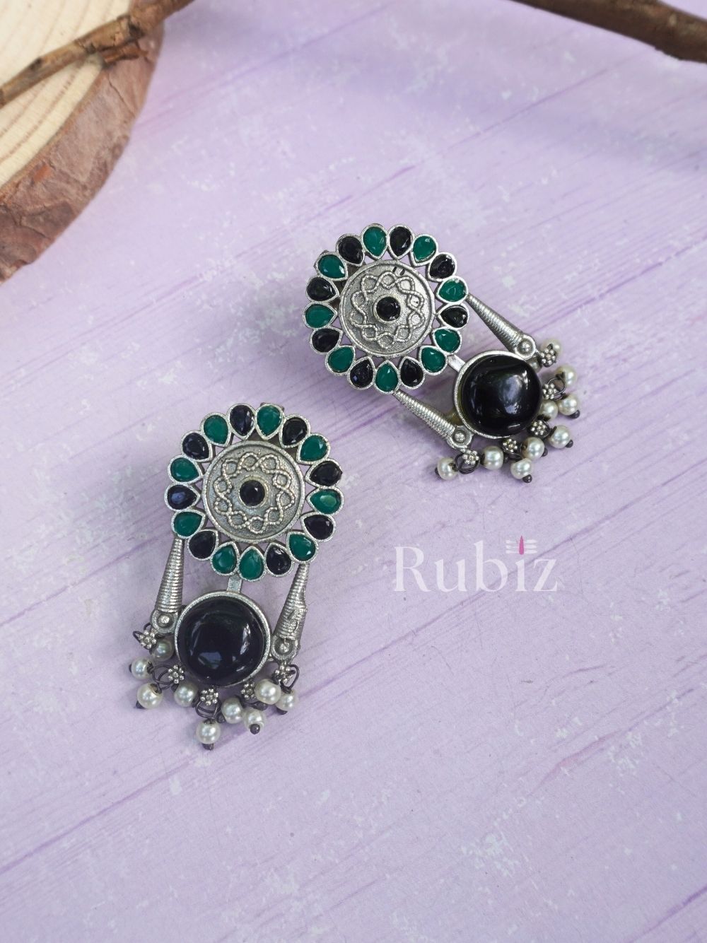 Black Green Khushi Danglers