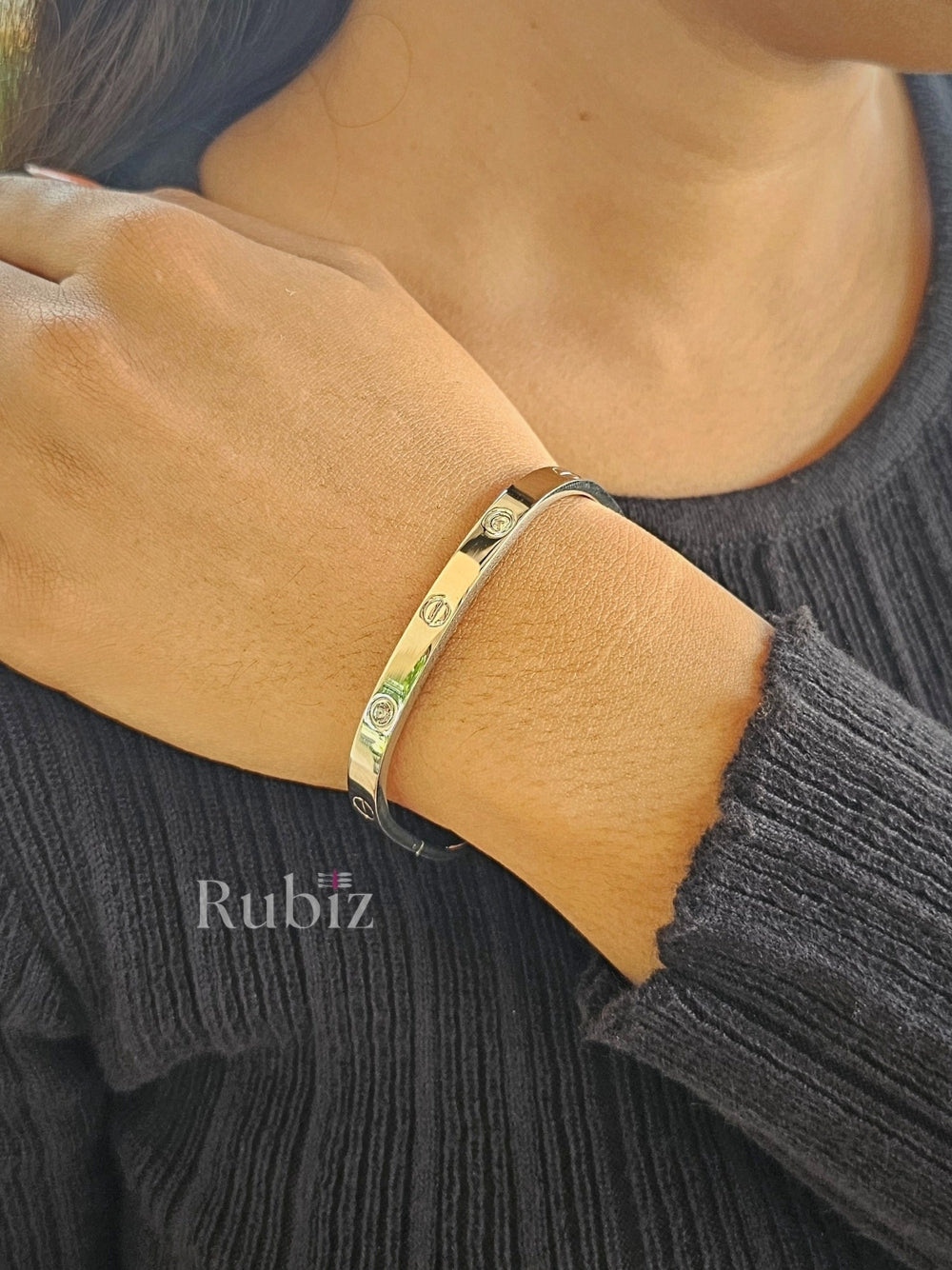 Urban Chic Stone Stud Silver Bracelet