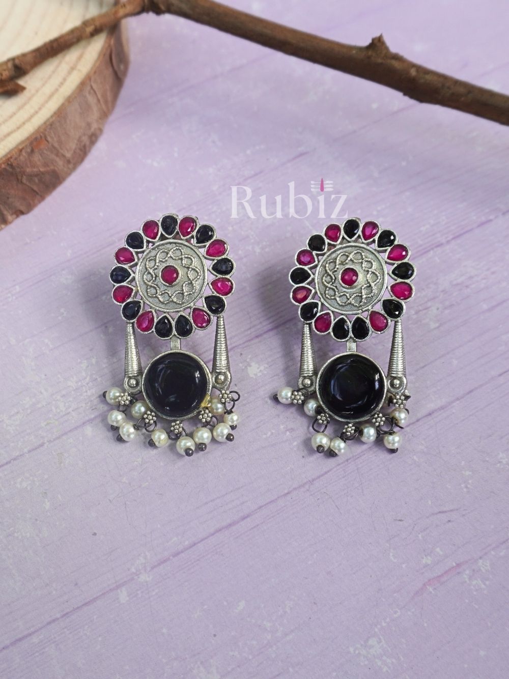 Black Red Khushi Danglers