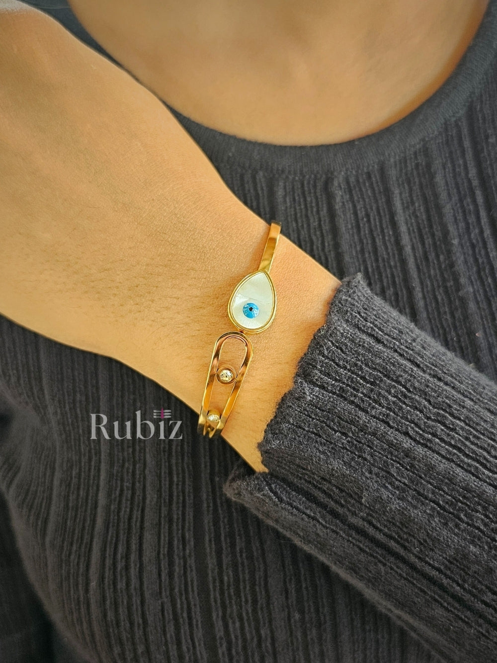 Evil Eye Stone Stud Bracelet