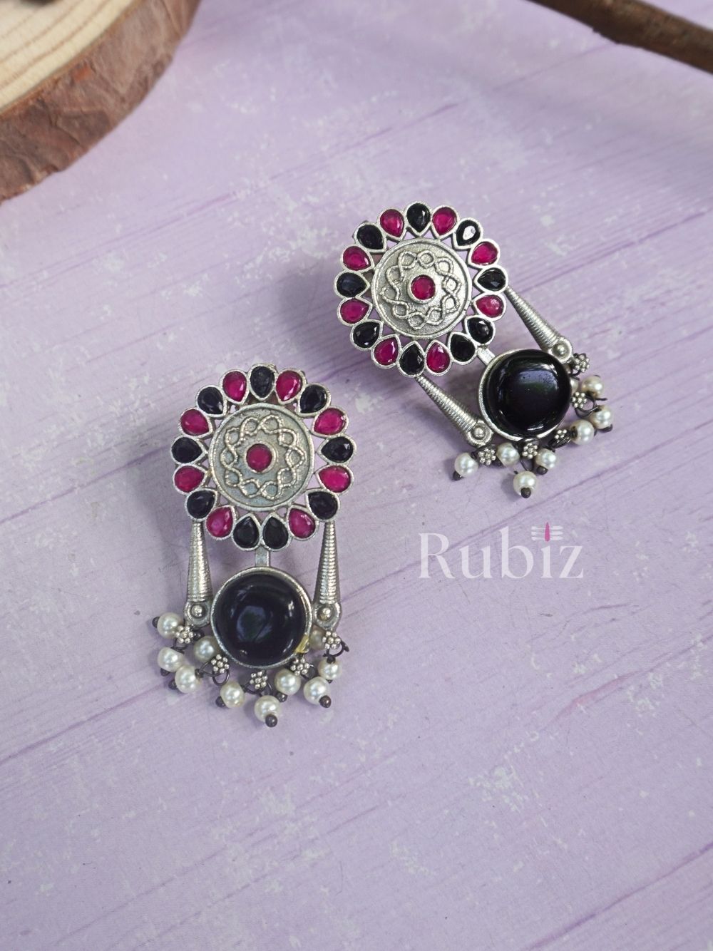 Black Red Khushi Danglers