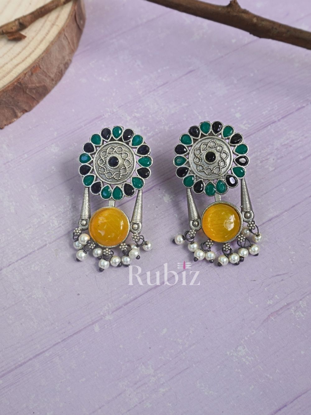 Yellow Khushi Danglers