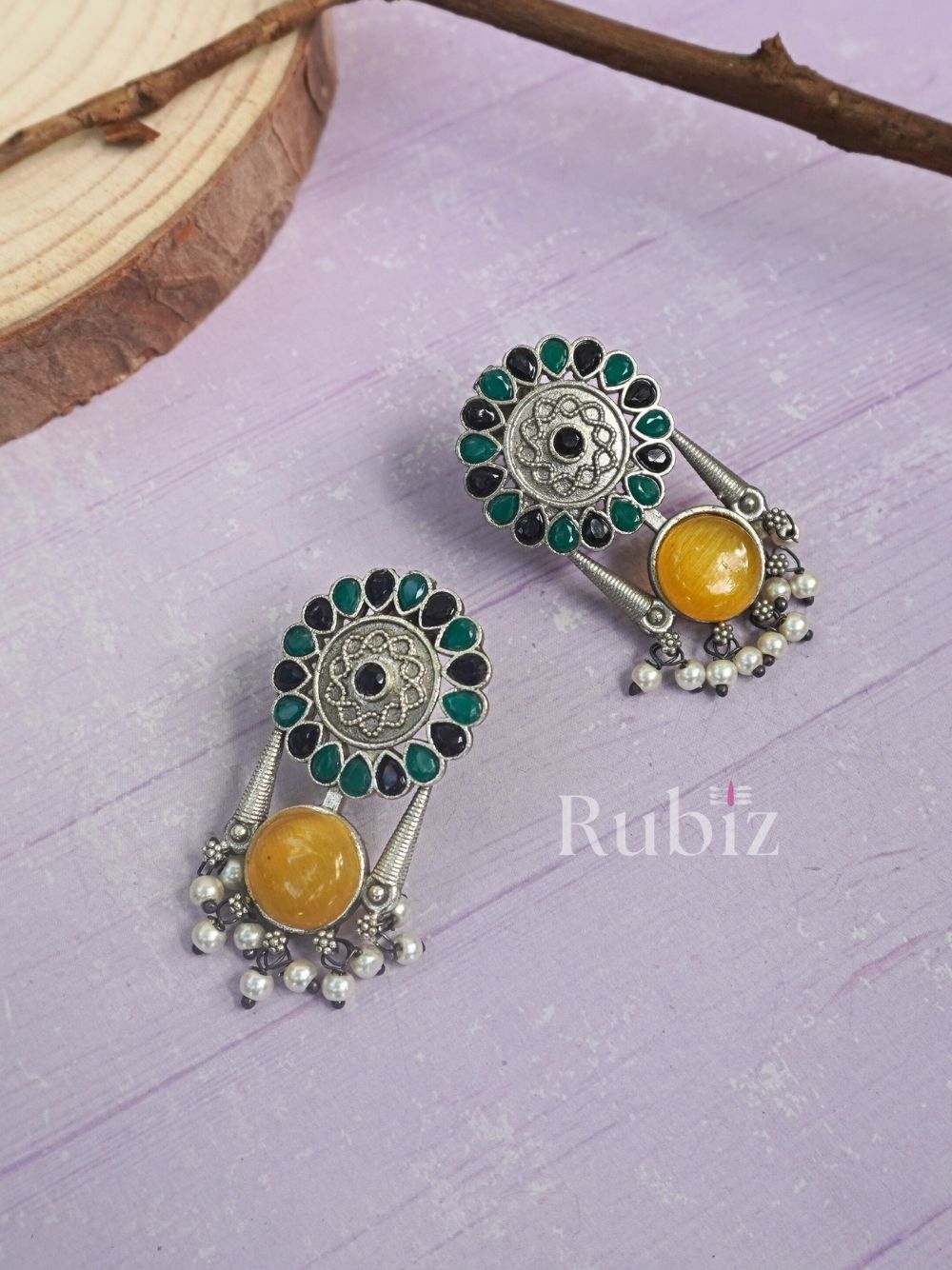 Yellow Khushi Danglers