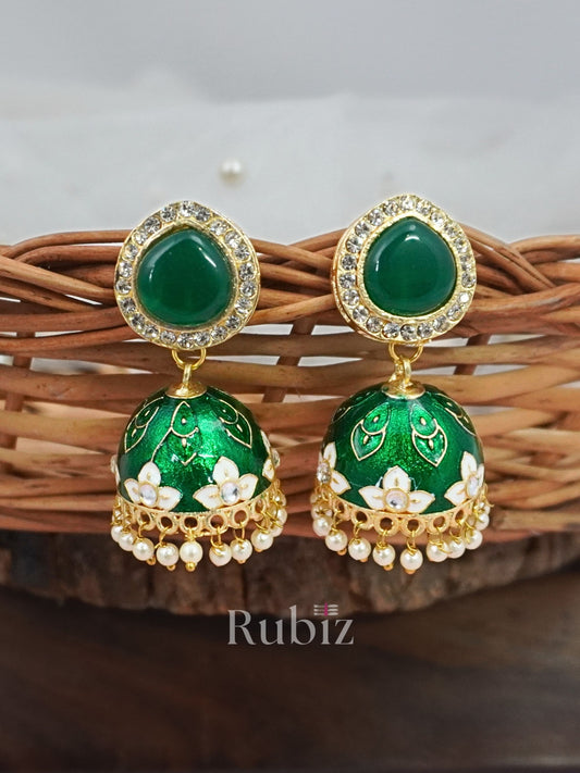 Emerald Avleen Jhumkas