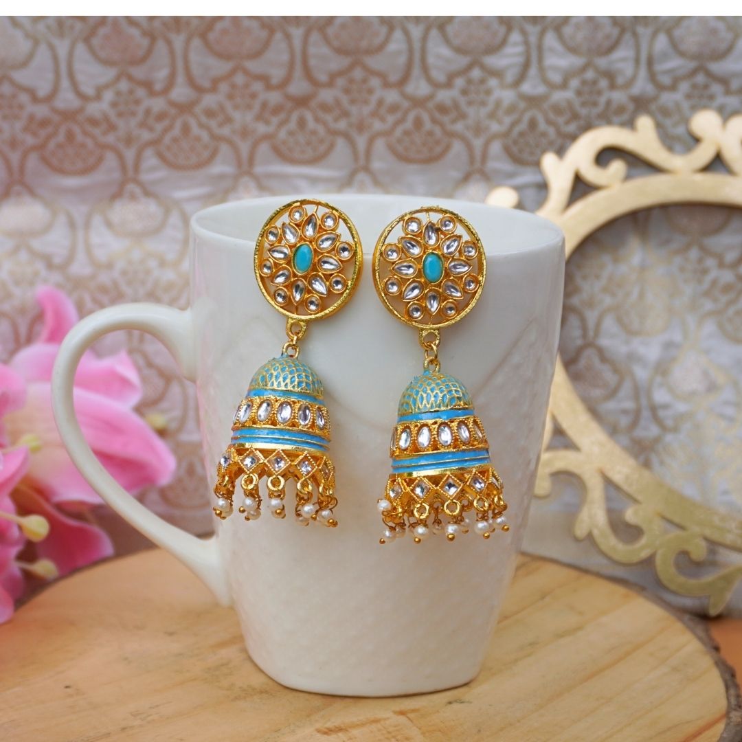 Turquoise Ashwini Jhumkas