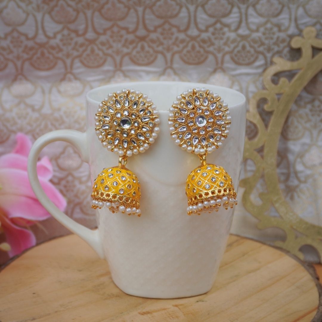 Yellow Komal Jhumkas