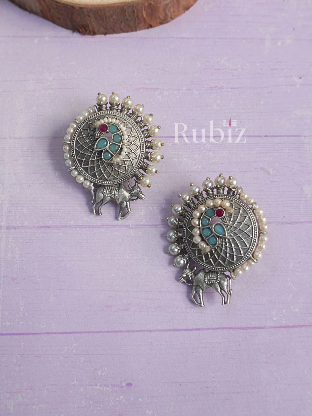 Silver Nandi Studs