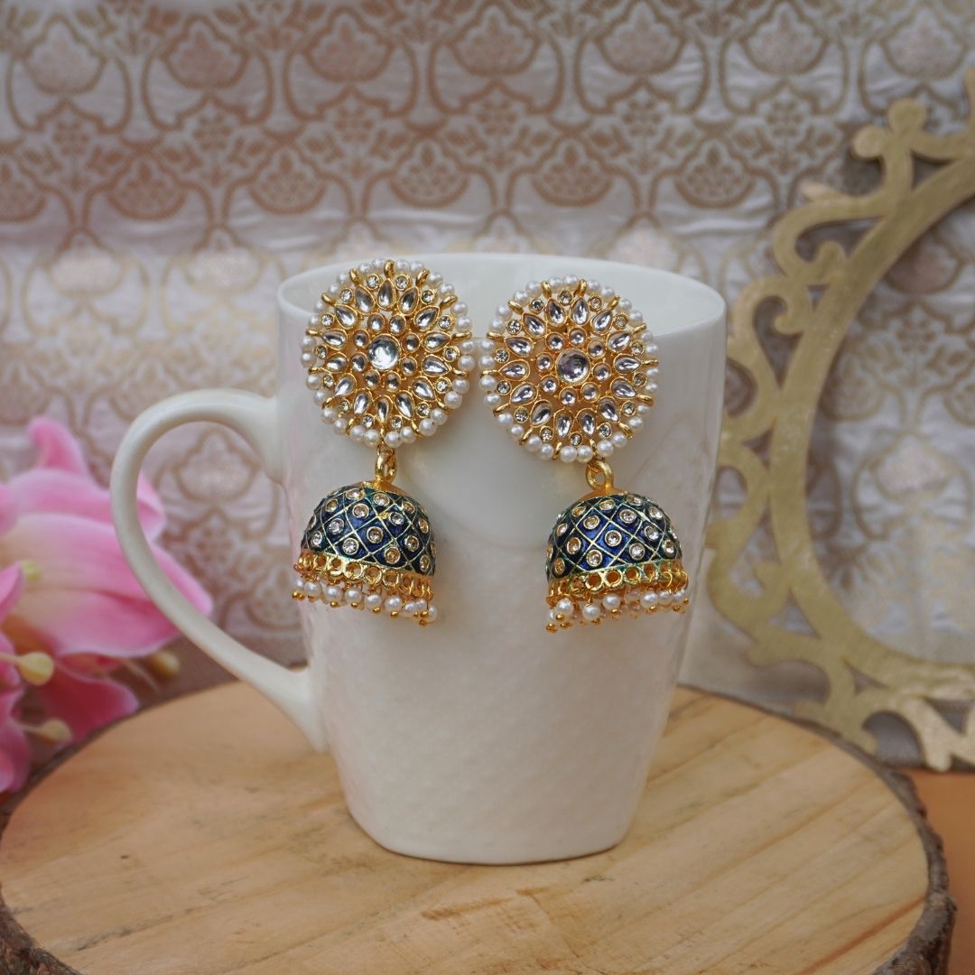Blue Komal Jhumkas