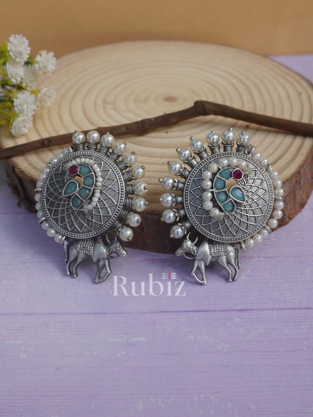 Silver Nandi Studs