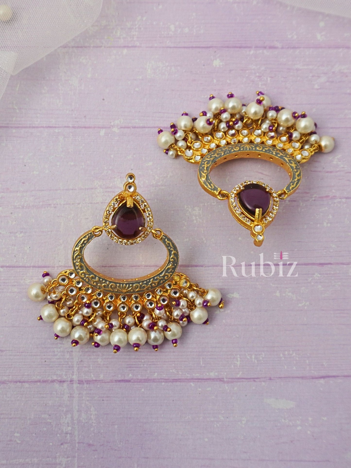 Purple Alizeh Chandbalis