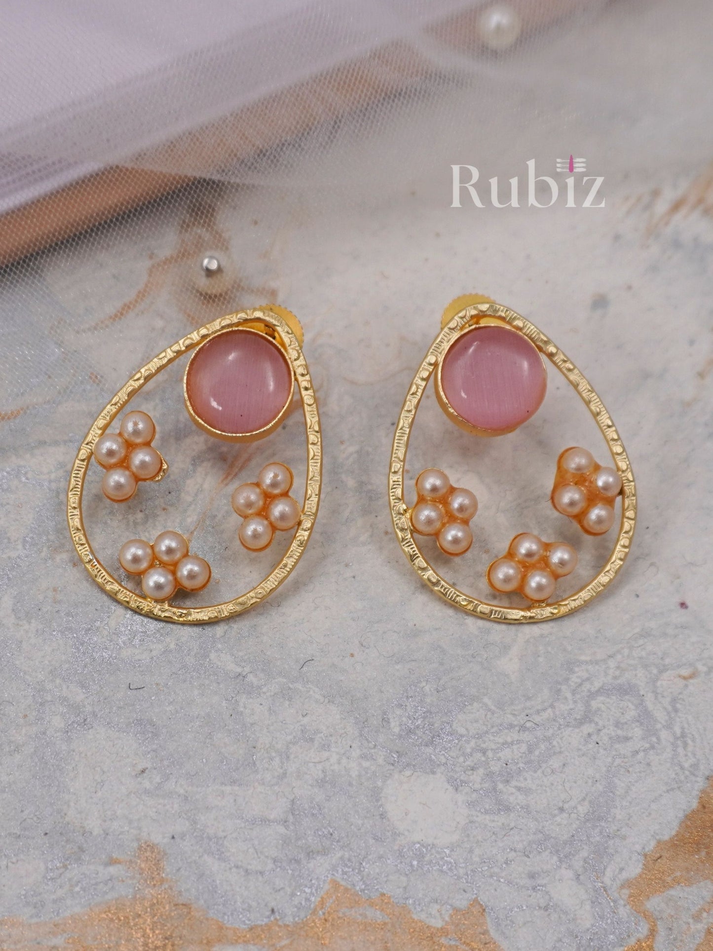 Pink Ashna Studs