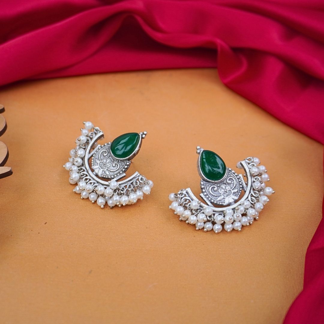 Emerald Durga Studs