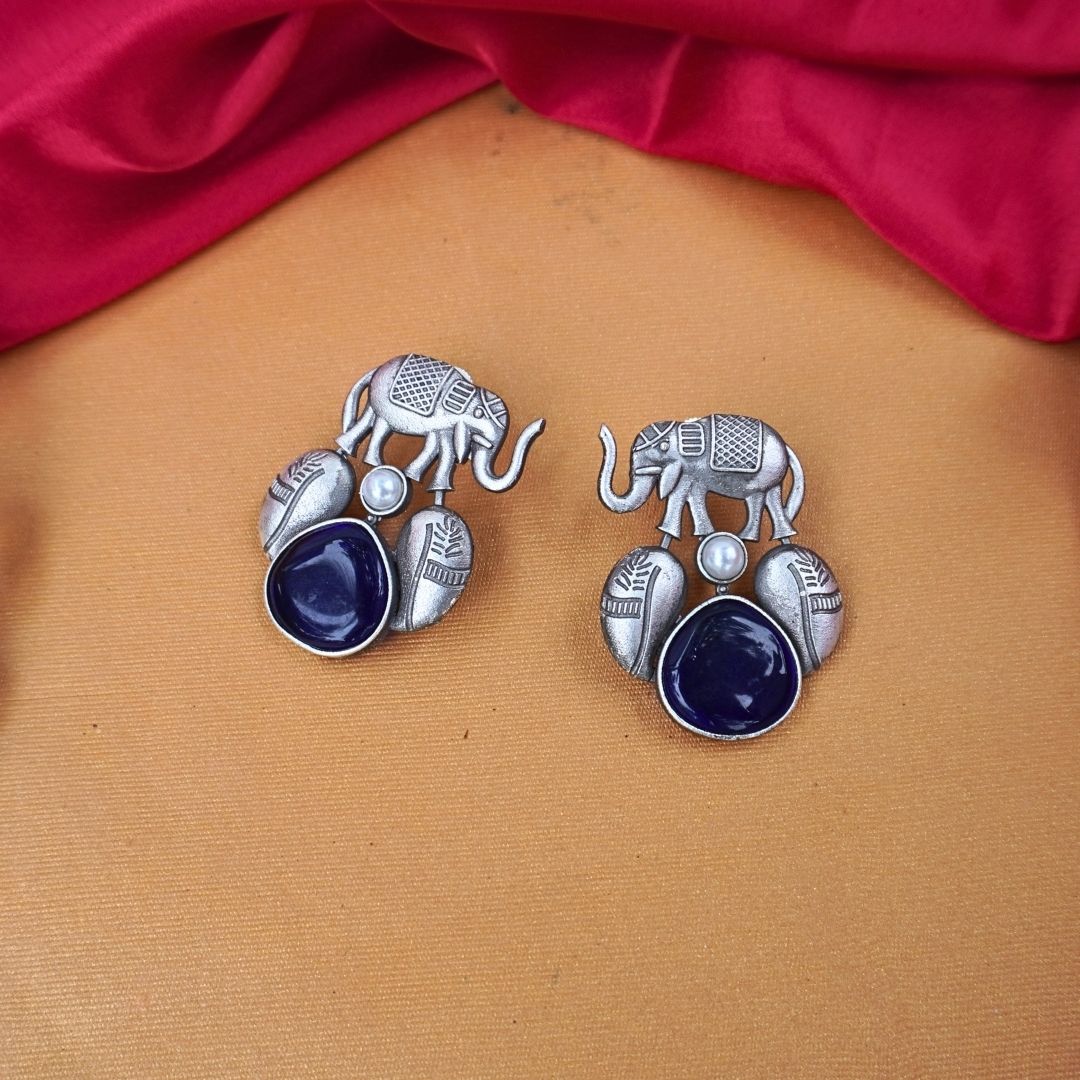 Navy Blue Ganaraj Studs
