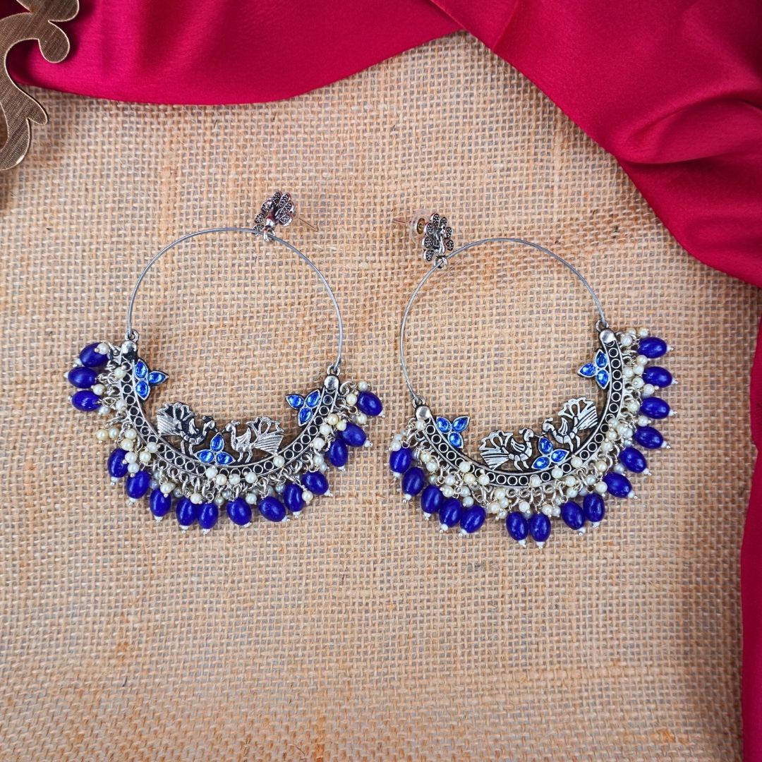 Navy Blue Prisha Chandbali