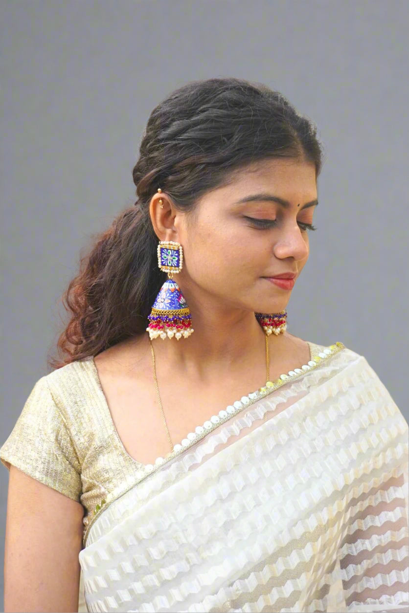 Blue Avika Jhumkas