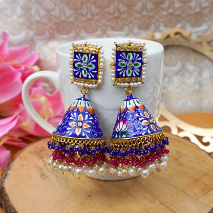 Blue Avika Jhumkas