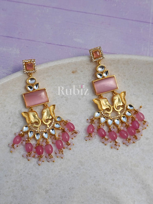 Pink Deepika Danglers