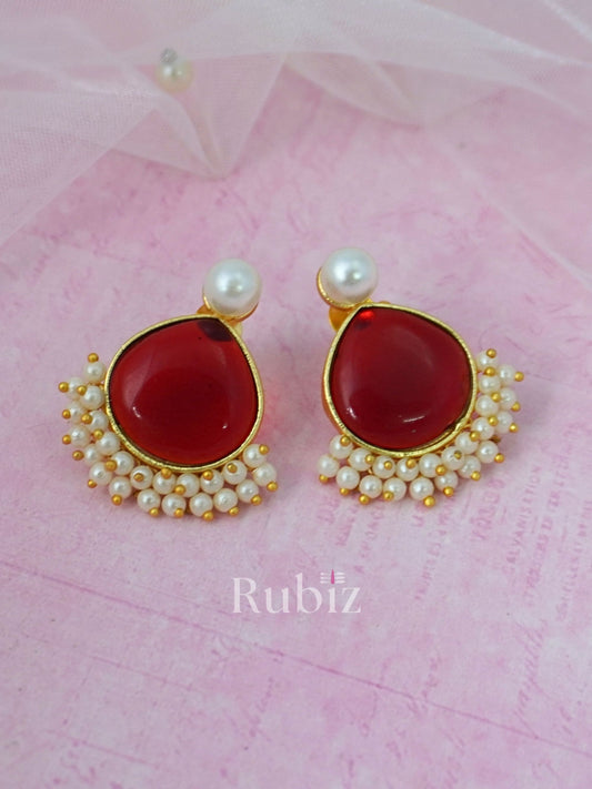 Red Saya Studs