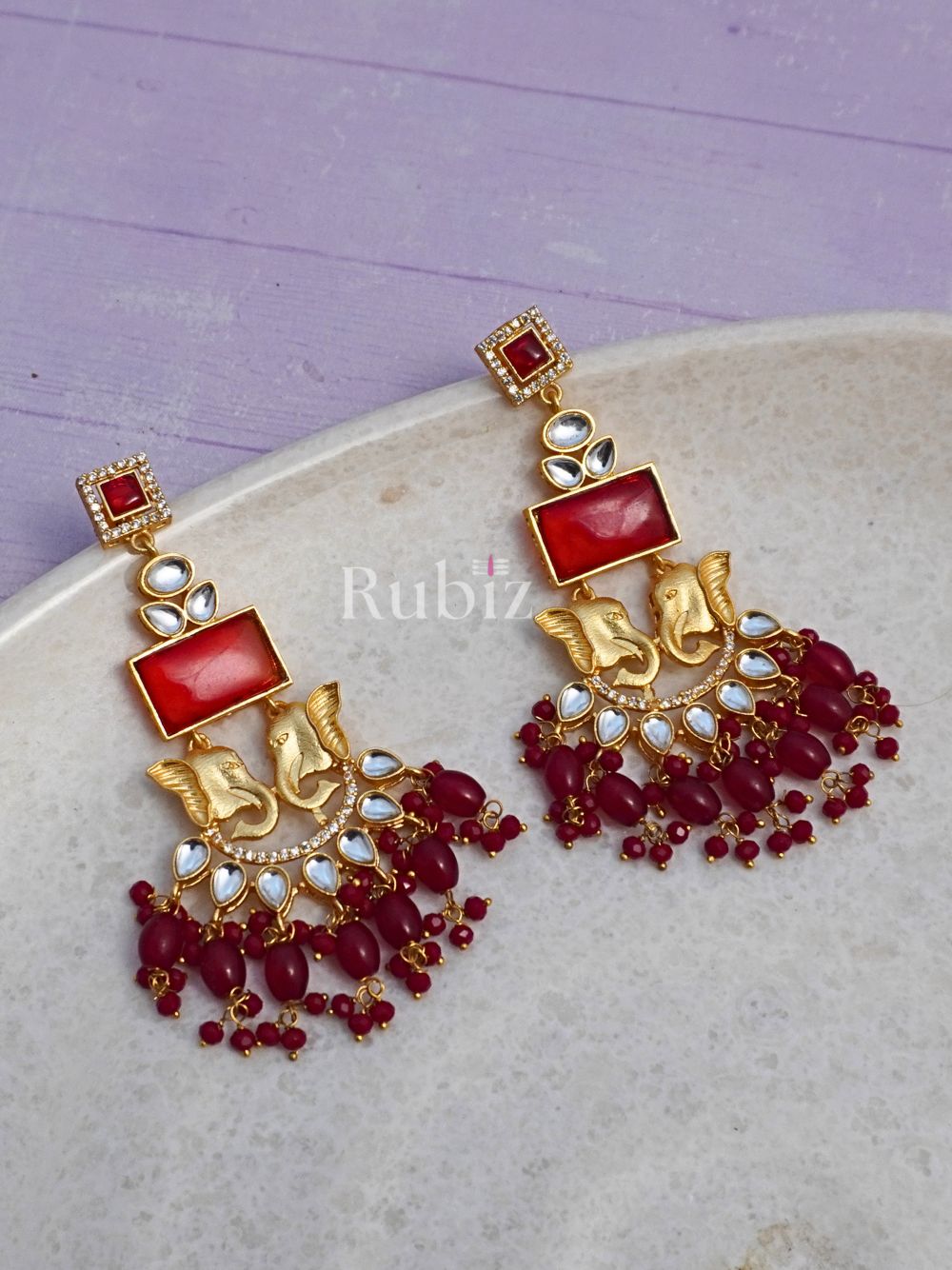 Red Deepika Danglers