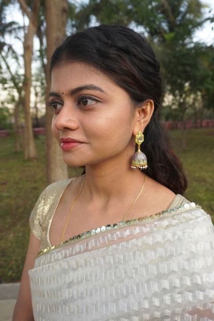 Blue Divya Jhumkas