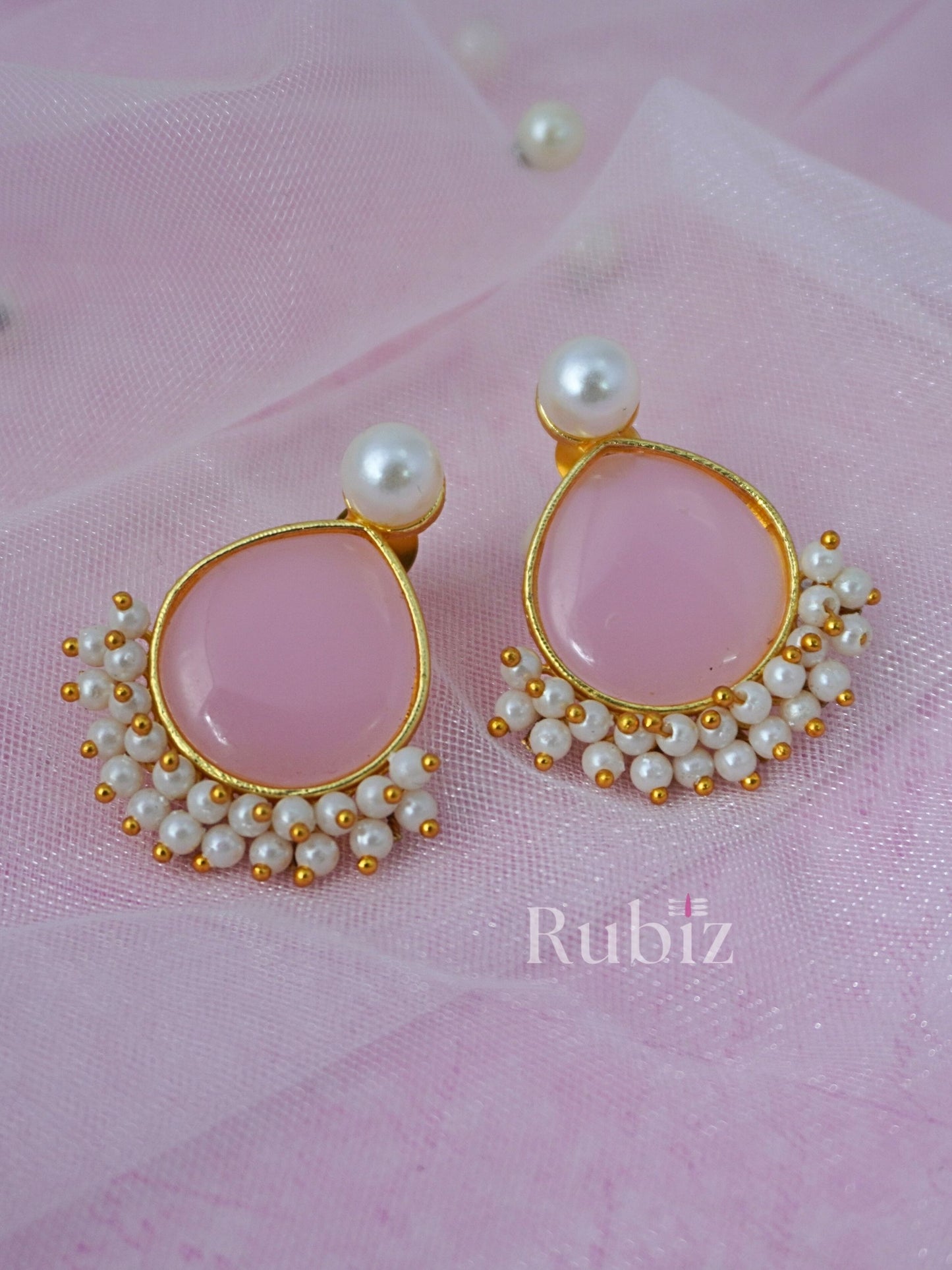 Pink Saya Studs