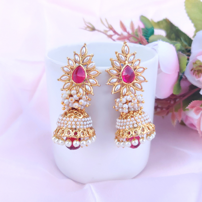 Pink Shradha Jhumkas Aashiqui 2