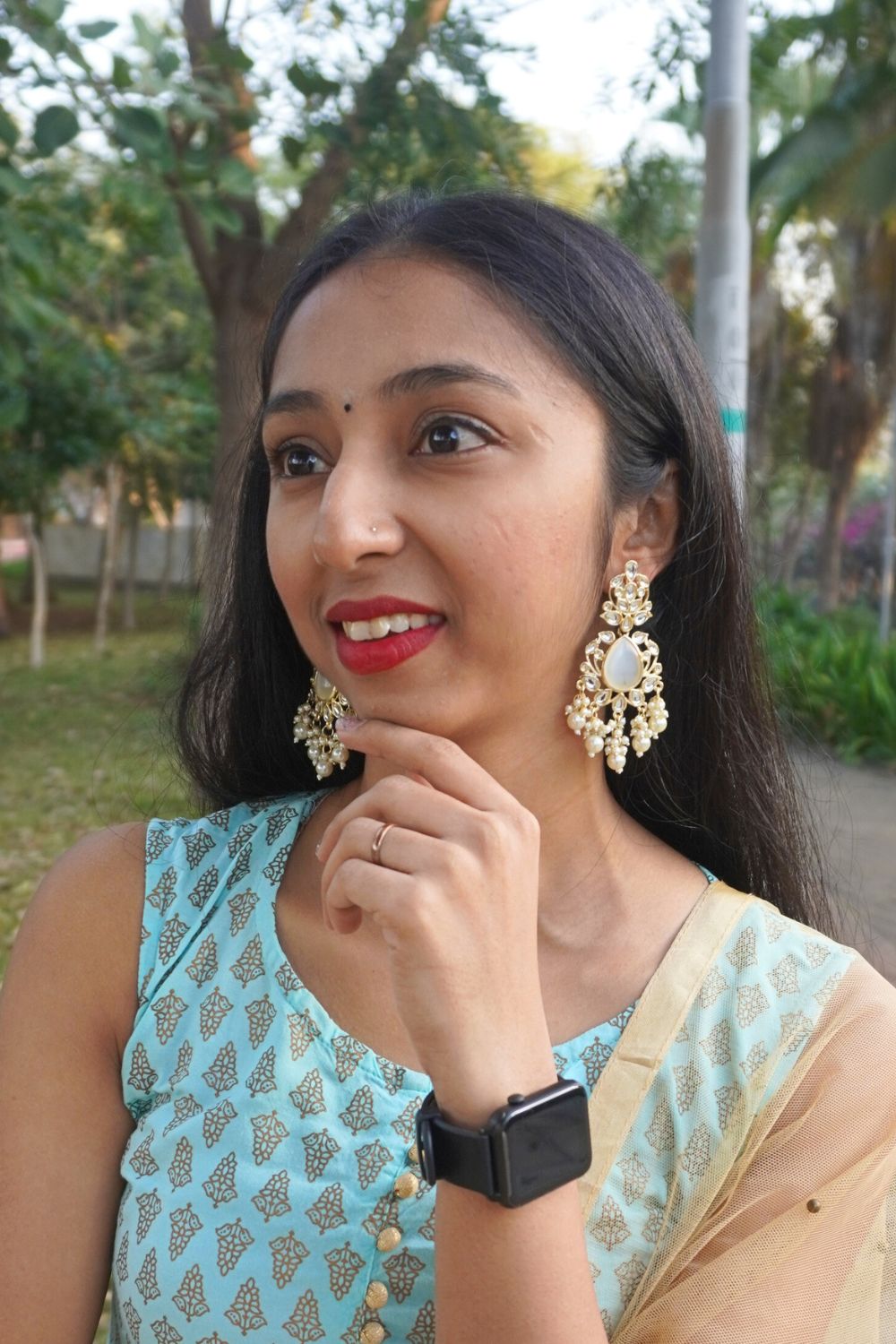 Ruhaani Kundan Gold Pearl Drop Earrings - Ethnic Elegance