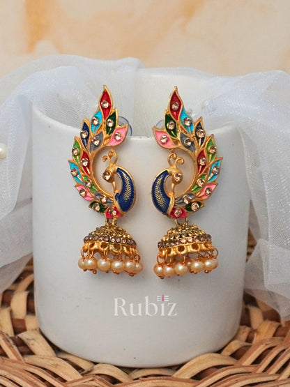 Multicolor Mohini Jhumkas