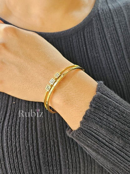 Geometric Luxe Gold Bracelet