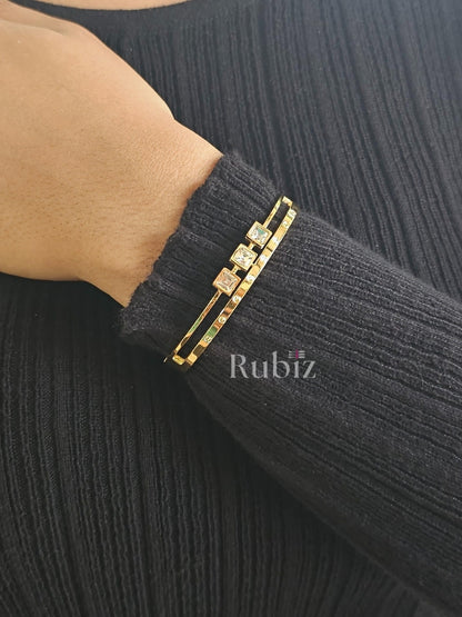 Geometric Luxe Gold Bracelet
