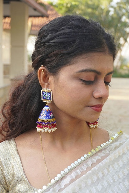 Blue Avika Jhumkas