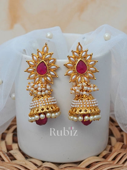 Pink Shradha Jhumkas Aashiqui 2