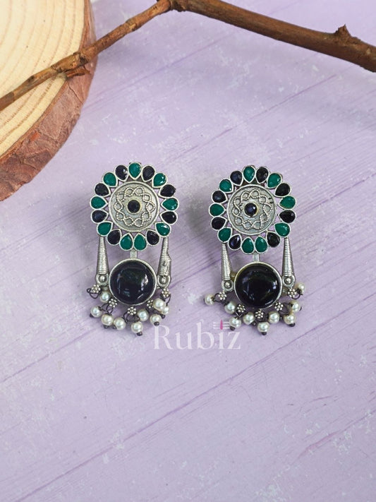 Black Green Khushi Danglers