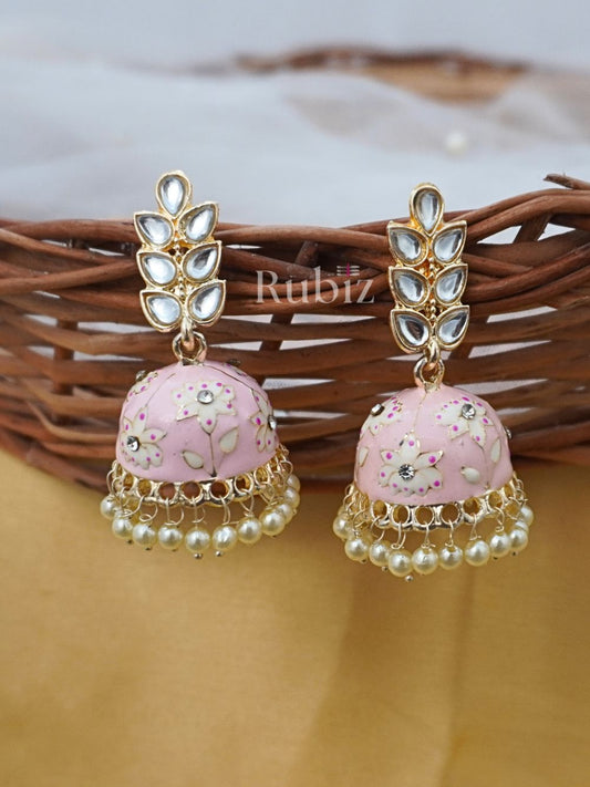 Pink Hima Jhumkas