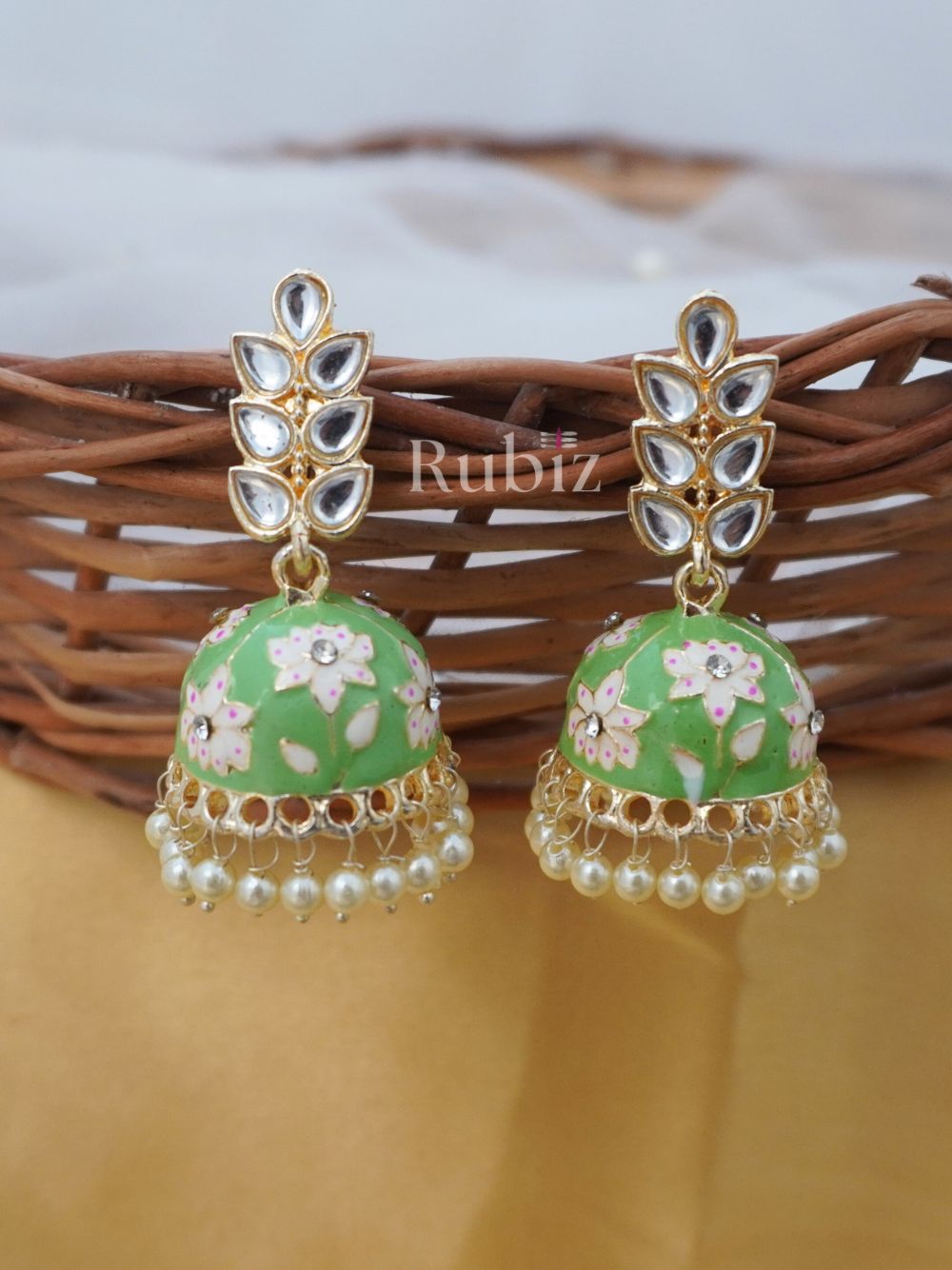 Mint Hima Jhumkas