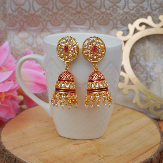 Red Ashwini Jhumkas