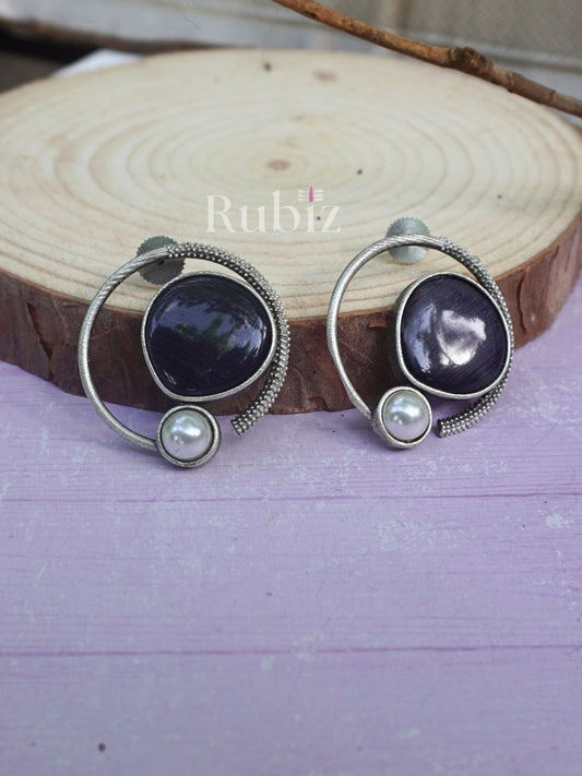 Black Nishita Studs