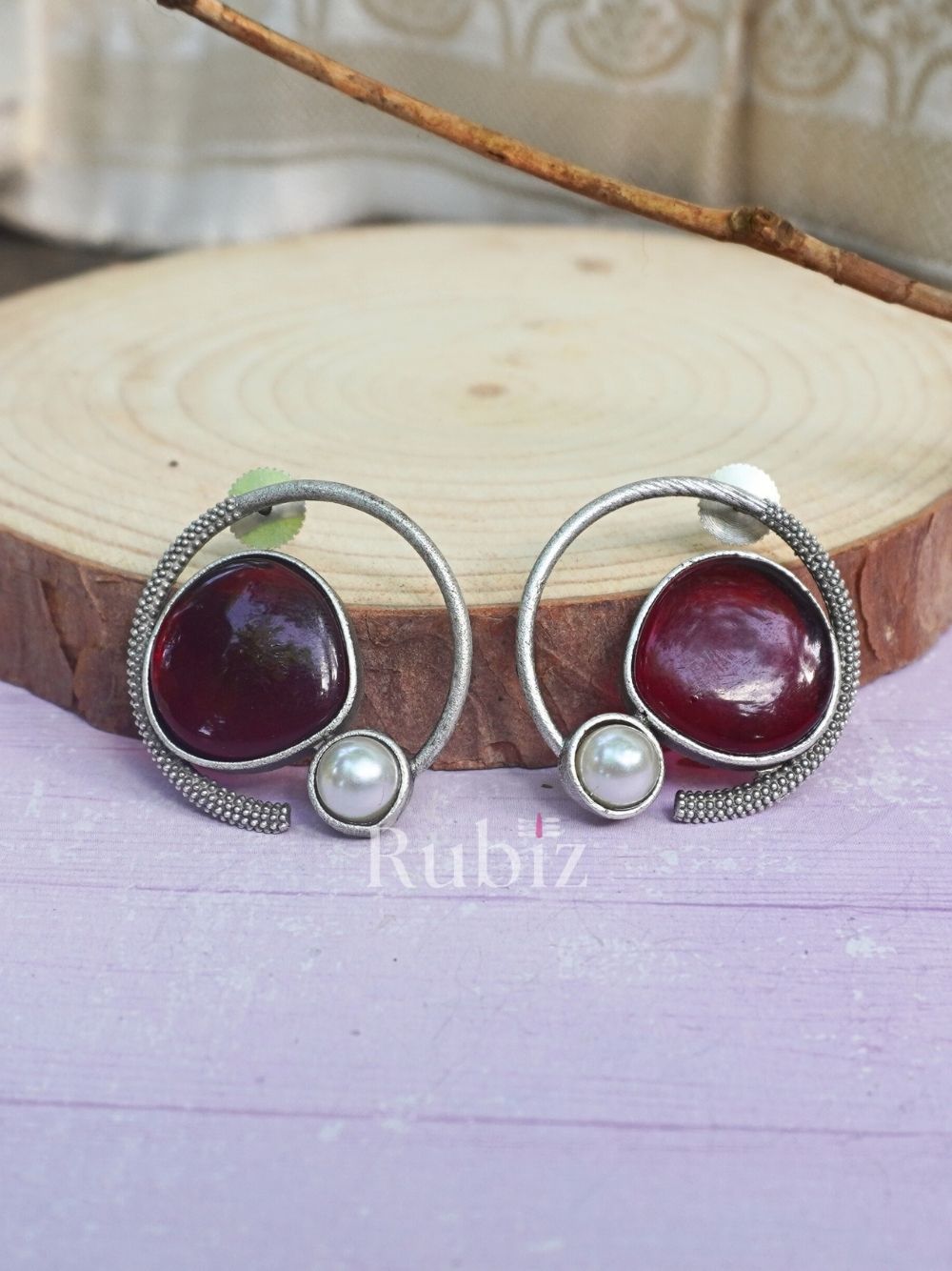 Red Nishita Studs