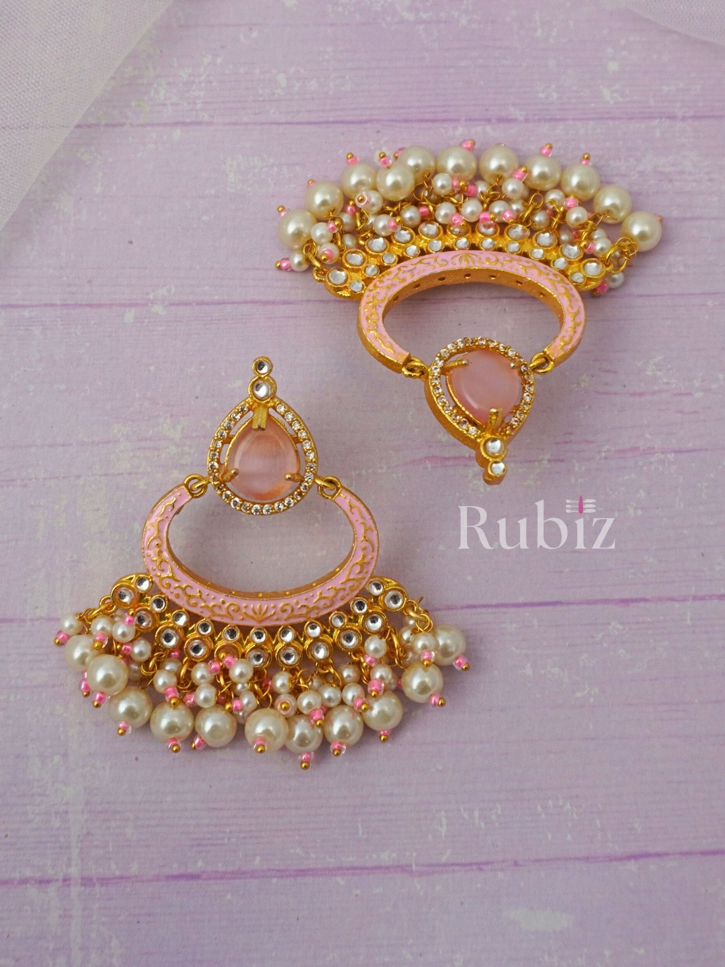 Pink Alizeh Chandbalis