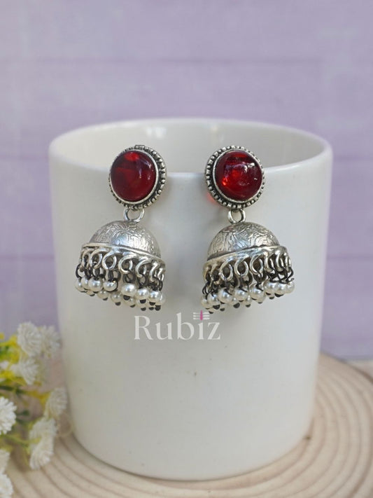 Red Nandini Jhumkas